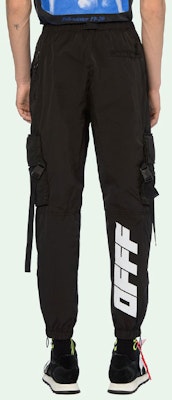 OFF-WHITE FW19 Celana Cargo Oranye dengan Banyak Kantong Hitam OMCF004F19F010201001 Sizing OFF-WHITE FW19 Celana Cargo Oranye dengan Banyak Kantong Hitam OMCF004F19F010201001