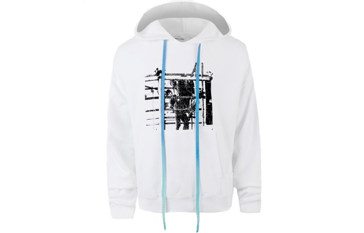 OFF-WHITE FW19 Printed Logo Hoodie White Arrow Sweatshirt OMBB037F19E300070110 圖 2