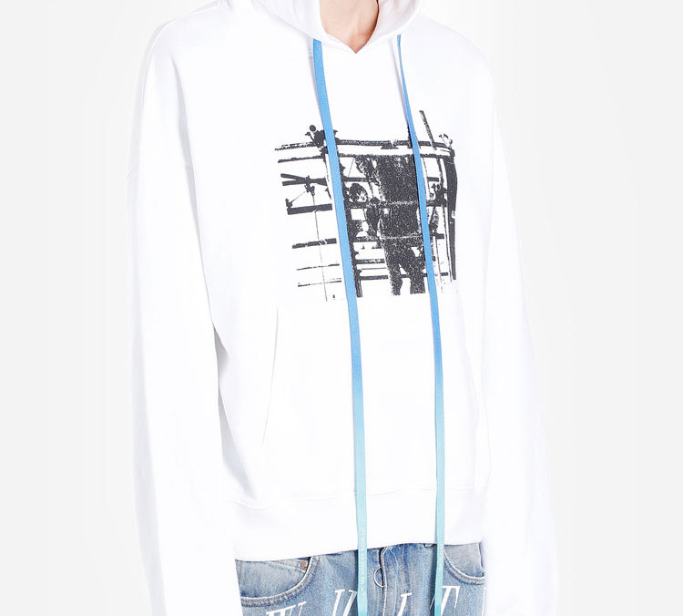 OFF-WHITE FW19 Printed Logo Hoodie White Arrow Sweatshirt OMBB037F19E300070110 圖 6
