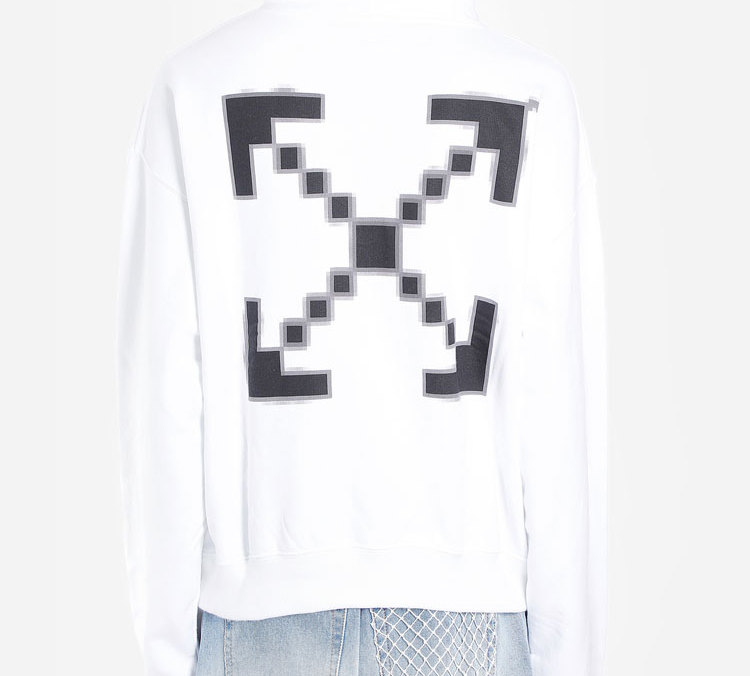 OFF-WHITE FW19 Printed Logo Hoodie White Arrow Sweatshirt OMBB037F19E300070110 圖 7
