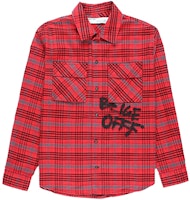 OFF-WHITE FW19 Red Flannel Check Print Oversized Shirt OMGA091F19F330062010 OFF-WHITE FW19 Red Flannel Check Print Oversized Shirt OMGA091F19F330062010