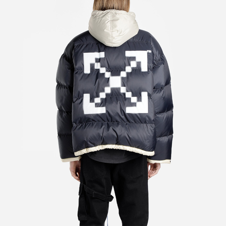 Purchase 오프 화이트 FW19 스캐폴딩 집업 퍼퍼 자켓 다크 블루 OMED019F19E150253201