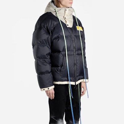 오프 화이트 FW19 스캐폴딩 집업 퍼퍼 자켓 다크 블루 OMED019F19E150253201 Details for 오프 화이트 FW19 스캐폴딩 집업 퍼퍼 자켓 다크 블루 OMED019F19E150253201