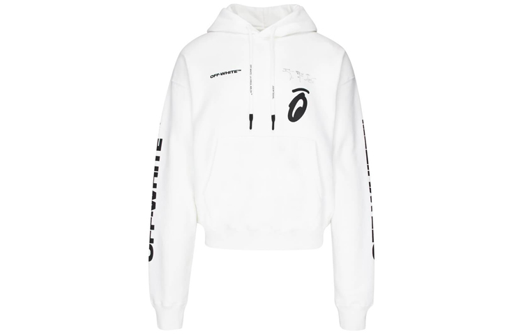 OFF-WHITE FW19 Split Arrows Oversized Hoodie White Graffiti Style OMBB037E19D250100110 圖 3