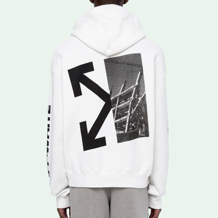 OFF-WHITE FW19 Split Arrows Oversized Hoodie White Graffiti Style OMBB037E19D250100110 圖 7