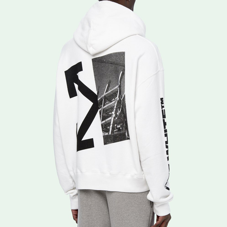 OFF-WHITE FW19 Split Arrows Oversized Hoodie White Graffiti Style OMBB037E19D250100110 圖 9