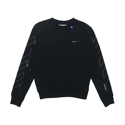 OFF-WHITE FW19 Unfinished Arrows Graphic Black Sweatshirt for Men OMBA025E19E300031091