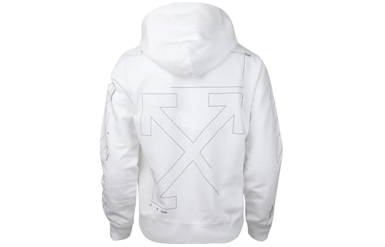 Off-White FW19 White Arrows Logo Long Sleeve Sweatshirt OMBB034E19E300030191