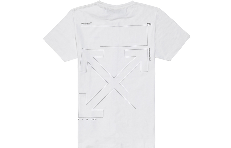 OFF-WHITE FW19 White Logo Back Print T-shirt OMAA027E191850030191