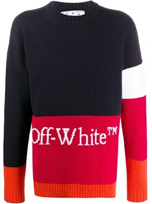 OFF-WHITE FW20 Baju Wool Lelaki Corak Alphabet Logo Patchwork OMHE048E20KNI0014525 Buy OFF-WHITE FW20 Baju Wool Lelaki Corak Alphabet Logo Patchwork OMHE048E20KNI0014525