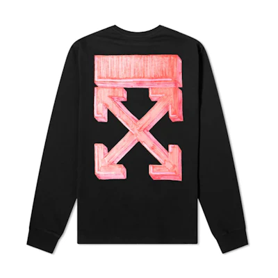 OFF-WHITE FW20 Arrow Long Sleeve Crewneck T-Shirt Black OMAB001E20JER0031025