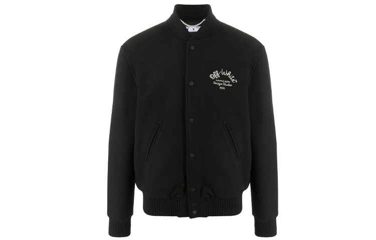 OFF-WHITE FW20 Arrow Print Black Baseball Jacket for Men OMEA224E20FAB0011001 圖 2