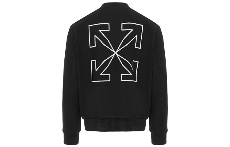 OFF-WHITE FW20 Arrow Print Black Baseball Jacket for Men OMEA224E20FAB0011001 圖 3