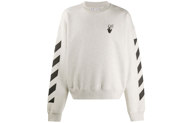 Off-White FW20 Arrows Logo Print Crewneck Sweatshirt Grey/White OMBA035F20FLE0030810