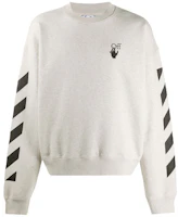 Off-White FW20 Arrows Logo Print Crewneck Sweatshirt Grey/White OMBA035F20FLE0030810 Off-White FW20 Arrows Logo Print Crewneck Sweatshirt Grey/White OMBA035F20FLE0030810