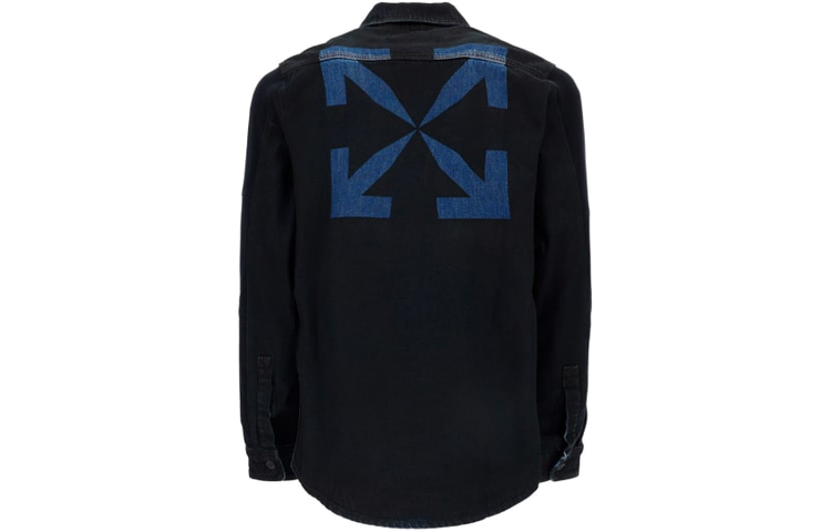 Order OFF-WHITE FW20 箭頭印花黑色丹寧襯衫 標準版型 OMYD020E20DEN0011049