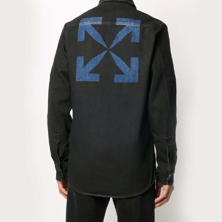 Details for OFF-WHITE FW20 箭頭印花黑色丹寧襯衫 標準版型 OMYD020E20DEN0011049