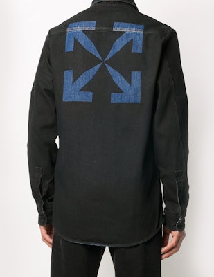 Kemeja Denim Hitam OFF-WHITE FW20 Arrows Print Regular Fit. OMYD020E20DEN0011049 Details for Kemeja Denim Hitam OFF-WHITE FW20 Arrows Print Regular Fit. OMYD020E20DEN0011049