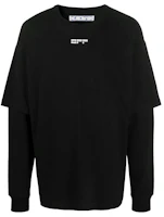 OFF-WHITE FW20 Black Double-Layer Mask Print Sweatshirt OMAB022E20JER0051001 OFF-WHITE FW20 Black Double-Layer Mask Print Sweatshirt OMAB022E20JER0051001