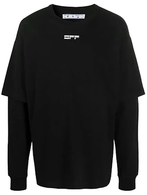 オフホワイト FW20 ブラック ダブルレイヤー マスクプリント スウェットシャツ OMAB022E20JER0051001 Buy オフホワイト FW20 ブラック ダブルレイヤー マスクプリント スウェットシャツ OMAB022E20JER0051001