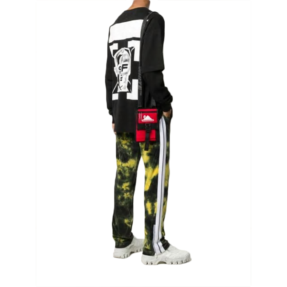 Purchase オフホワイト FW20 ブラック ダブルレイヤー マスクプリント スウェットシャツ OMAB022E20JER0051001