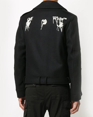 OFF-WHITE FW20 Kot Hitam Logo Cetak Wool Pendek OMER001E20FAB0011001 Purchase OFF-WHITE FW20 Kot Hitam Logo Cetak Wool Pendek OMER001E20FAB0011001