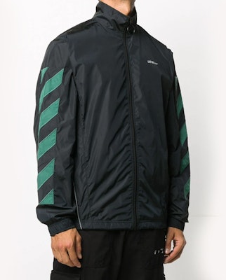 オフホワイト FW20 ブラック ナイロン ジップジャケット スタンドカラー付き OMEA233E20FAB0021001 Shop オフホワイト FW20 ブラック ナイロン ジップジャケット スタンドカラー付き OMEA233E20FAB0021001