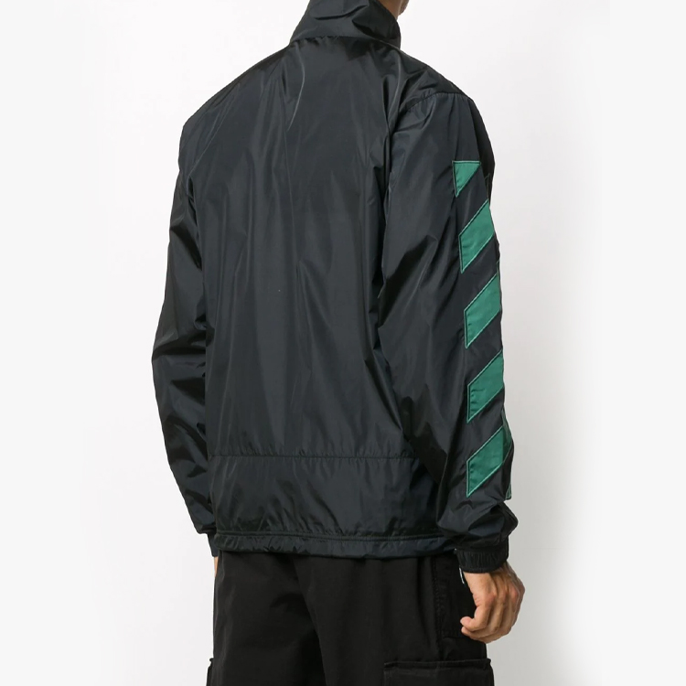 Purchase オフホワイト FW20 ブラック ナイロン ジップジャケット スタンドカラー付き OMEA233E20FAB0021001