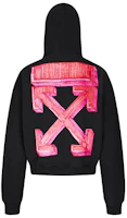 OFF-WHITE FW20 Black Pullover Hoodie with Marker Arrows Print Loose Fit OMBB037E20FLE0021025 OFF-WHITE FW20 Black Pullover Hoodie with Marker Arrows Print Loose Fit OMBB037E20FLE0021025