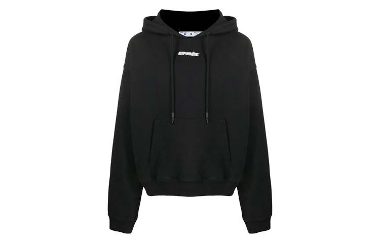 OFF-WHITE FW20 Black Pullover Hoodie with Marker Arrows Print Loose Fit OMBB037E20FLE0021025 圖 3