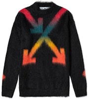 OFF-WHITE FW20 Black Rainbow Gradient Arrow Crewneck Sweater Men OMHA036E20KNI0021087 OFF-WHITE FW20 Black Rainbow Gradient Arrow Crewneck Sweater Men OMHA036E20KNI0021087
