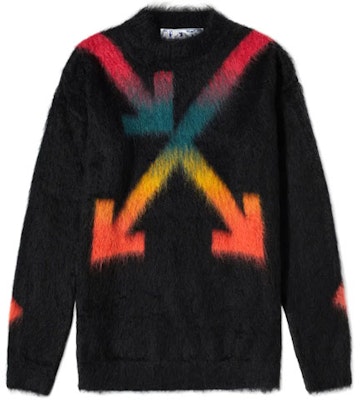 OFF-WHITE FW20 Lelaki Sweater Hitam Rainbow Gradient Arrow Crewneck. OMHA036E20KNI0021087 Order OFF-WHITE FW20 Lelaki Sweater Hitam Rainbow Gradient Arrow Crewneck. OMHA036E20KNI0021087