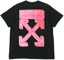 OFF-WHITE FW20 Black T-Shirt with Red Marker Arrows Print on Back OMAA038E20JER0021025 OFF-WHITE FW20 Black T-Shirt with Red Marker Arrows Print on Back OMAA038E20JER0021025