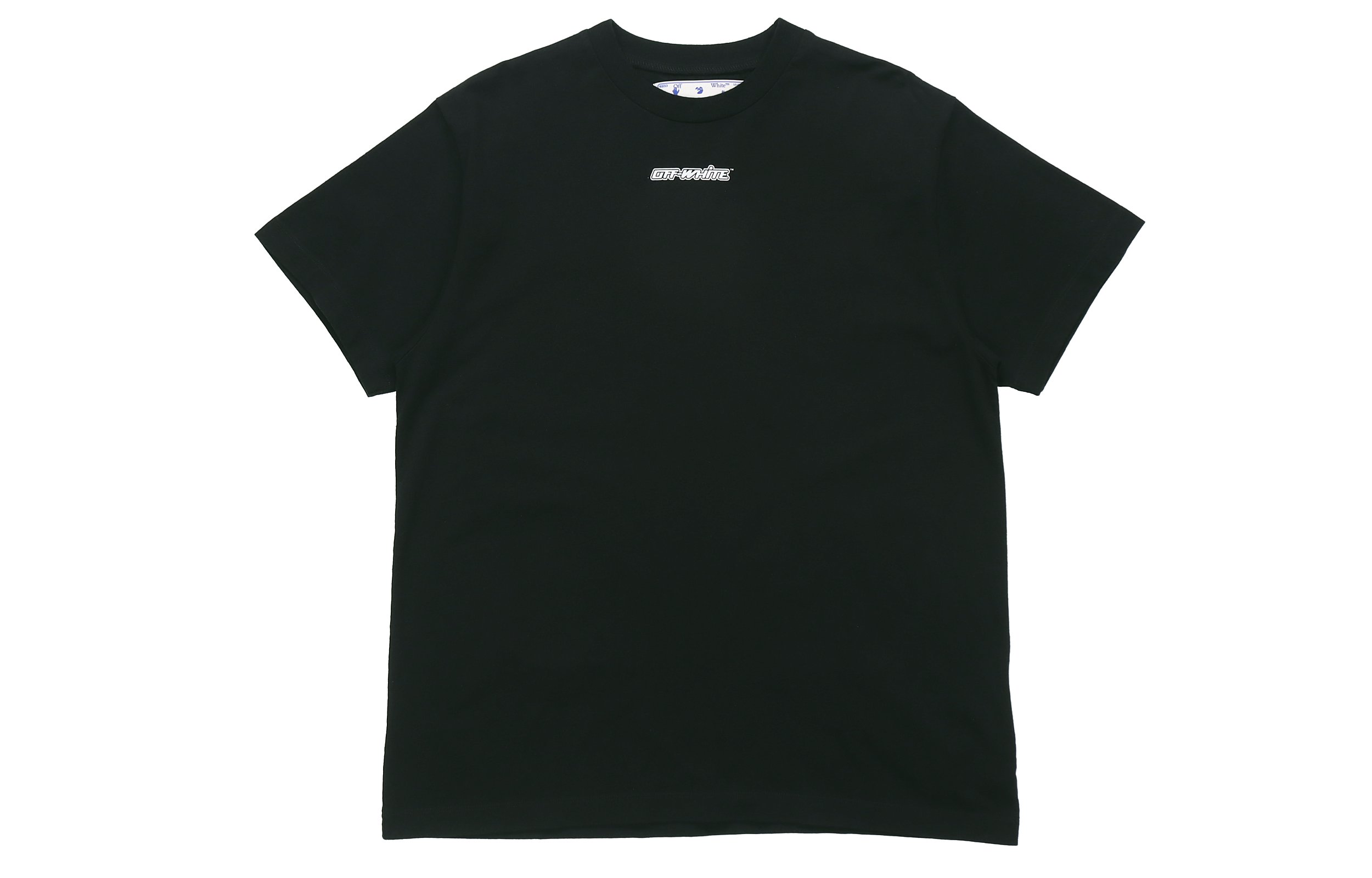 Lookbook OFF-WHITE FW20 Baju Hitam dengan Cetakan Anak Panah Merah di Belakang OMAA038E20JER0021025