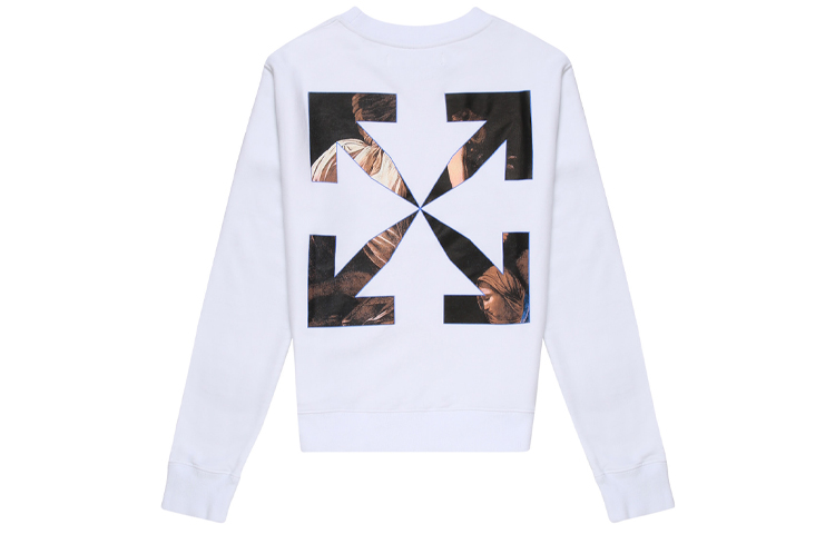OFF-WHITE FW20 Caravaggio Curved Pullover Hoodie White for Men OMBA025E20FLE0050110