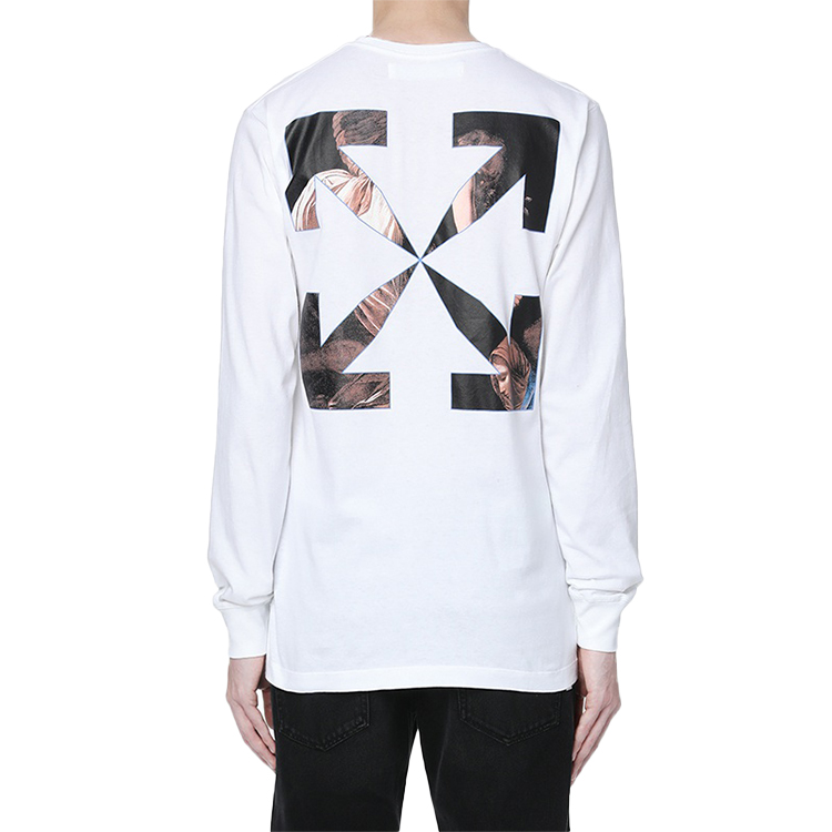 OFF-WHITE FW20 Caravaggio Curved Pullover Hoodie White for Men OMBA025E20FLE0050110 圖 6