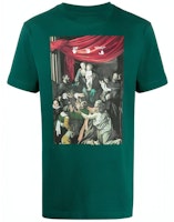 OFF-WHITE FW20 Caravaggio Graphic Print Green Short Sleeve Tee OMAA027E20JER0085710 OFF-WHITE FW20 Caravaggio Graphic Print Green Short Sleeve Tee OMAA027E20JER0085710