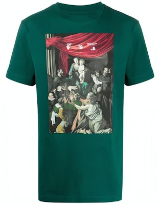 오프화이트 FW20 카라바조 그래픽 프린트 그린 반팔 티셔츠 OMAA027E20JER0085710 Order 오프화이트 FW20 카라바조 그래픽 프린트 그린 반팔 티셔츠 OMAA027E20JER0085710