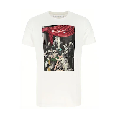 OFF-WHITE FW20 Caravaggio Graphic Print Tee White Shirt OMAA027E20JER0080110