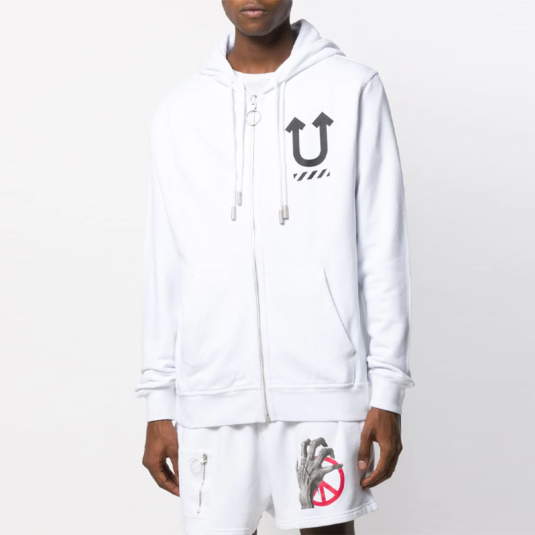 OFF-WHITE FW20 Collab Dual-Logo Hoodie White OMBE002G197620100188 圖 4