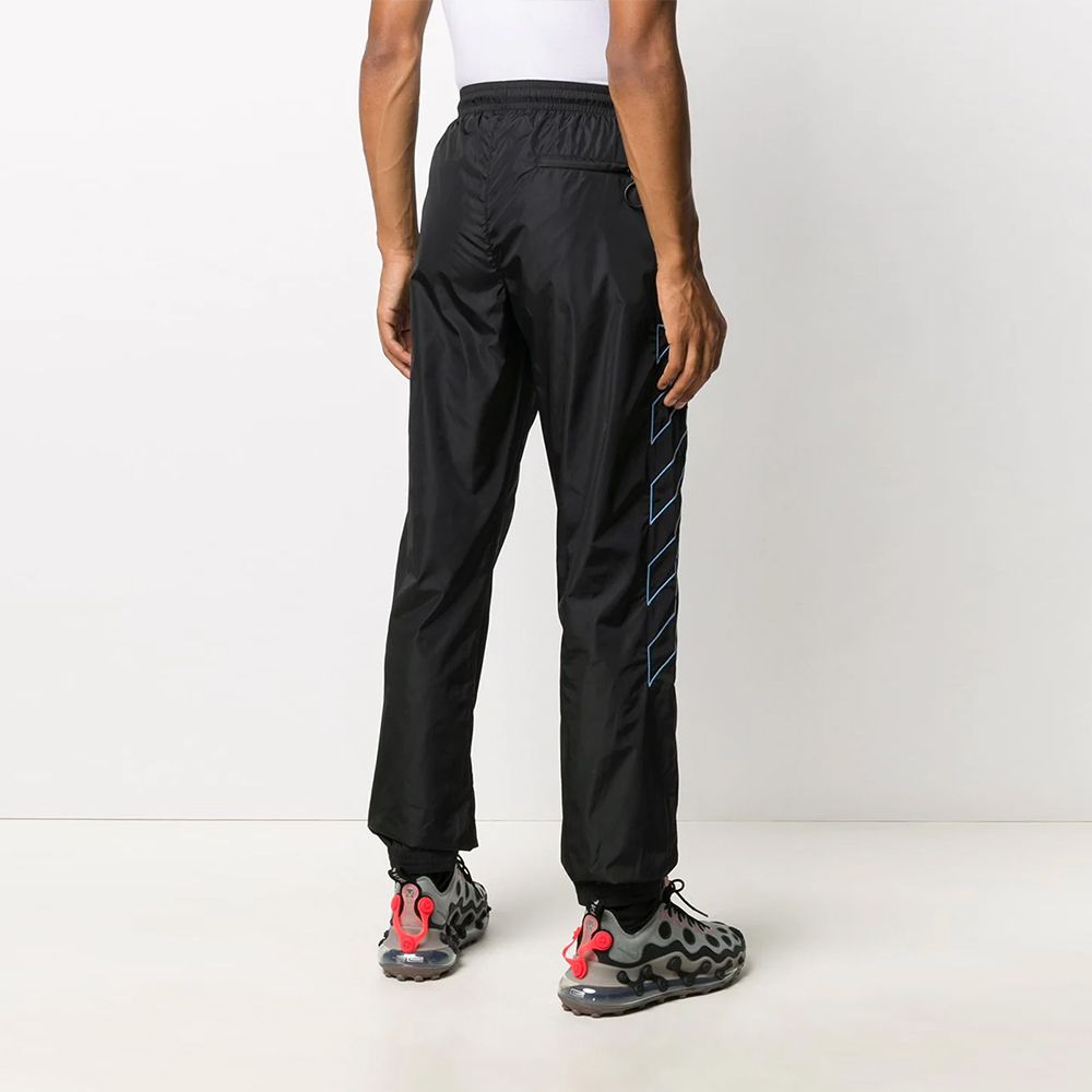 Purchase OFF-WHITE FW20 Diagonal Stripe Nylon Track Pants Black OMCA086F20FAB0011040