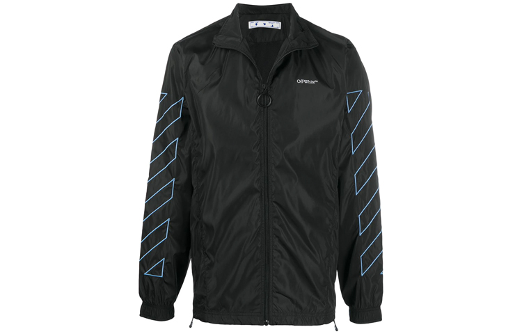 OFF-WHITE FW20 Diagonal Zipper Jacket Black OMEA233F20FAB0011040