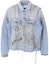 Order オフホワイト FW20 グラフィティ ディストレスト デニムジャケット メンズ ブルー OMYE049F193860441428