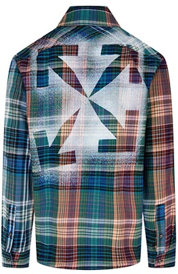 Kemeja Kotak Hijau OFF-WHITE FW20 dengan Cetakan Anak Panah OMGA133E20FAB0014510 Order Kemeja Kotak Hijau OFF-WHITE FW20 dengan Cetakan Anak Panah OMGA133E20FAB0014510