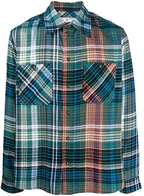 Kemeja Kotak Hijau OFF-WHITE FW20 dengan Cetakan Anak Panah OMGA133E20FAB0014510 Lookbook Kemeja Kotak Hijau OFF-WHITE FW20 dengan Cetakan Anak Panah OMGA133E20FAB0014510