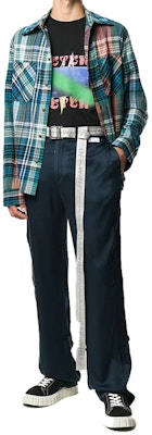 Kemeja Kotak Hijau OFF-WHITE FW20 dengan Cetakan Anak Panah OMGA133E20FAB0014510 Details for Kemeja Kotak Hijau OFF-WHITE FW20 dengan Cetakan Anak Panah OMGA133E20FAB0014510