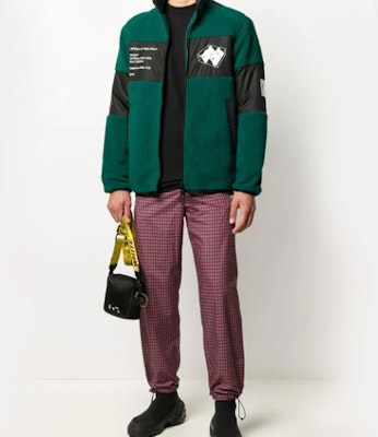 オフホワイト FW20 グリーン プリント フリース ジャケット OMKI015E20FAB0015701 Lookbook オフホワイト FW20 グリーン プリント フリース ジャケット OMKI015E20FAB0015701