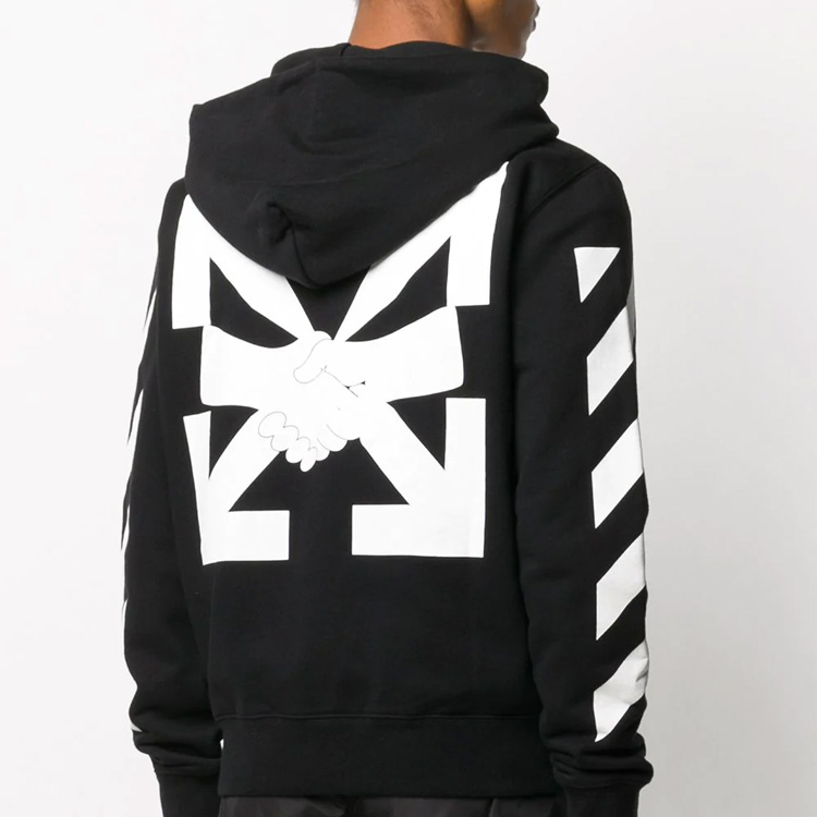 OFF-WHITE FW20 Hands of Friendship Arrows Zip Hoodie Black Male OMBE001F20FLE0071001 圖 4
