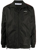 OFF-WHITE FW20 Letter Logo Black Zip Jacket for Men OMEA233E20FAB0011001 OFF-WHITE FW20 Letter Logo Black Zip Jacket for Men OMEA233E20FAB0011001