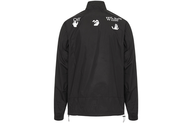 Lookbook オフホワイト FW20 レターロゴ ブラック ジップジャケット メンズ用 OMEA233E20FAB0011001
